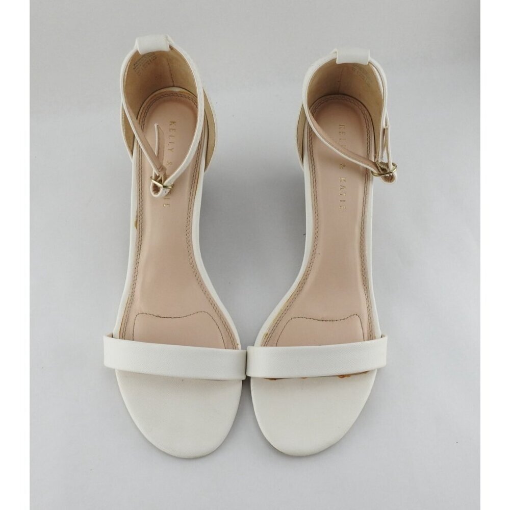Kelly & Katie Womens Size 11 Addison White Ankle Strap Heels Wedge Sandle - Picture 10 of 10